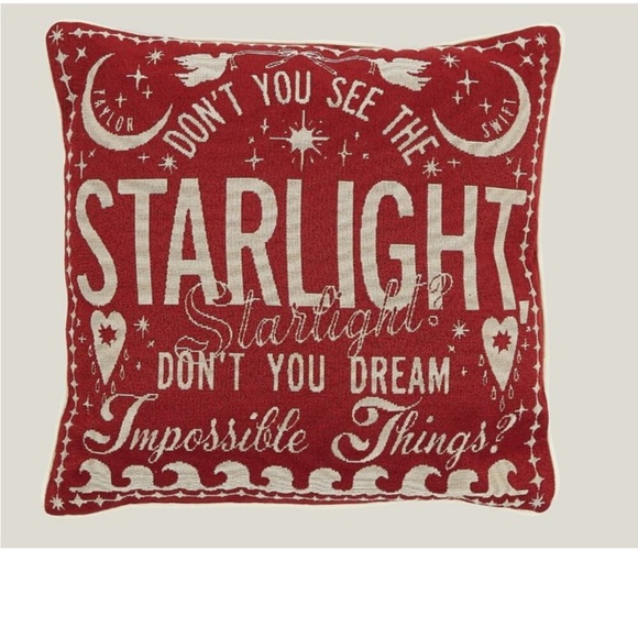 Taylor Swift Starlight Pillow Red Taylor's Version Song Lyrics New Sealed - Picture 3 of 5